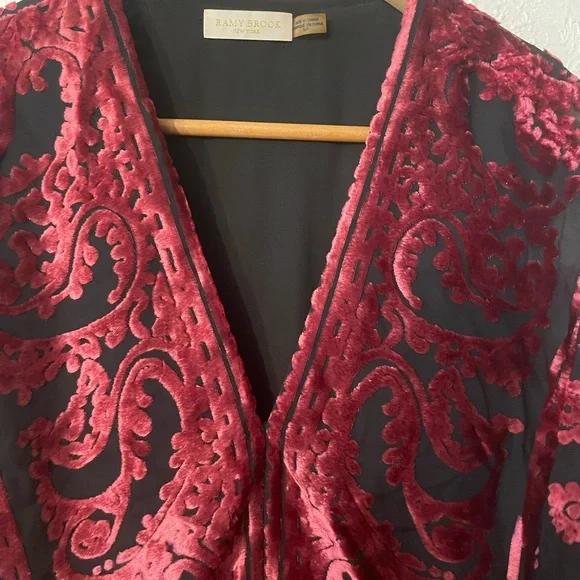 Ramy Brook Clarice Velvet-Burnout Mini Dress Small - Picture 4 of 10